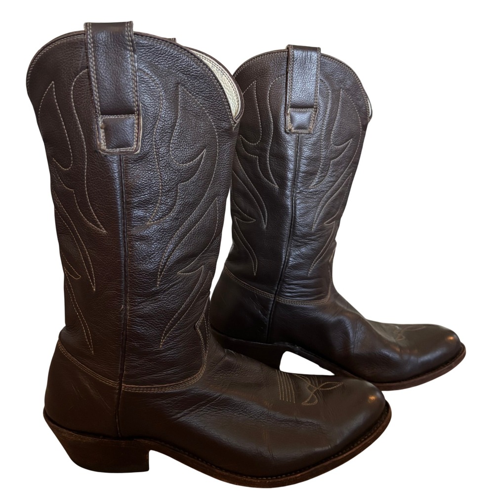 CUSTOM Stewart Boot Co Size 10 Brown Leather Cowboy Boots Handmade Tucson AZ